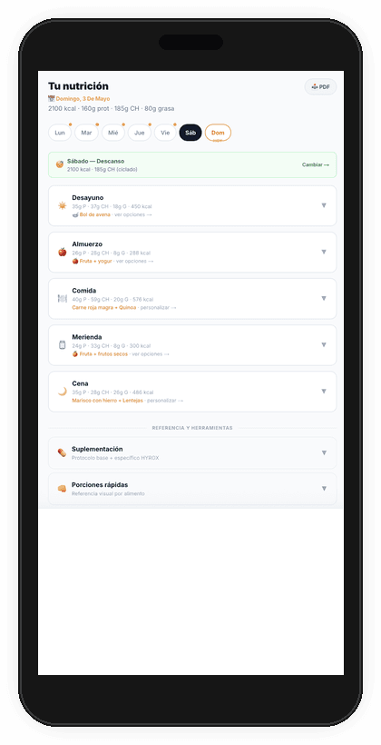 APPWEB — Tu plan de nutrición personalizado